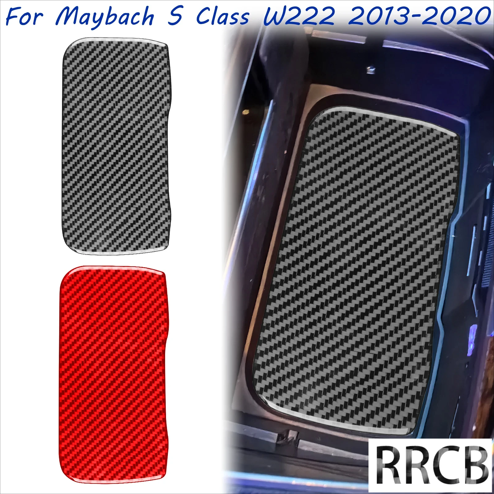 

For Mercedes Benz S Class Maybach W222 2013-2020 Central Control Cup Pad Carbon Fiber Cover Sticker Interior Car Accessories