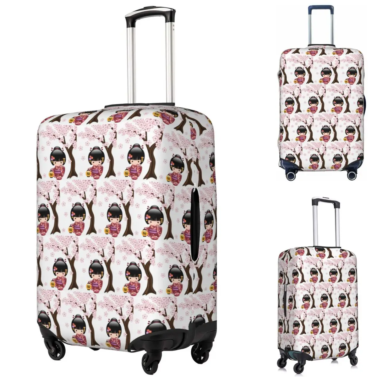 

Кукла Kokeshi Cherry Blossoms, чехол для чемодана, эластичные защитные чехлы для дорожного багажа на 18-32 дюймов
