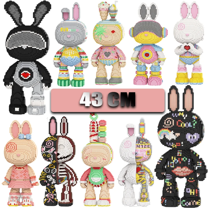 

Hot 8000pcs Diamond Particles Assembling Rabbits,Puzzle Building Blocks Toys Boys and Girls Christamx Gift Home Ornament 55cm