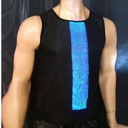 Fiber optic  luminous Vest  club clothing LED costume Man's costume  adult costume disco costume