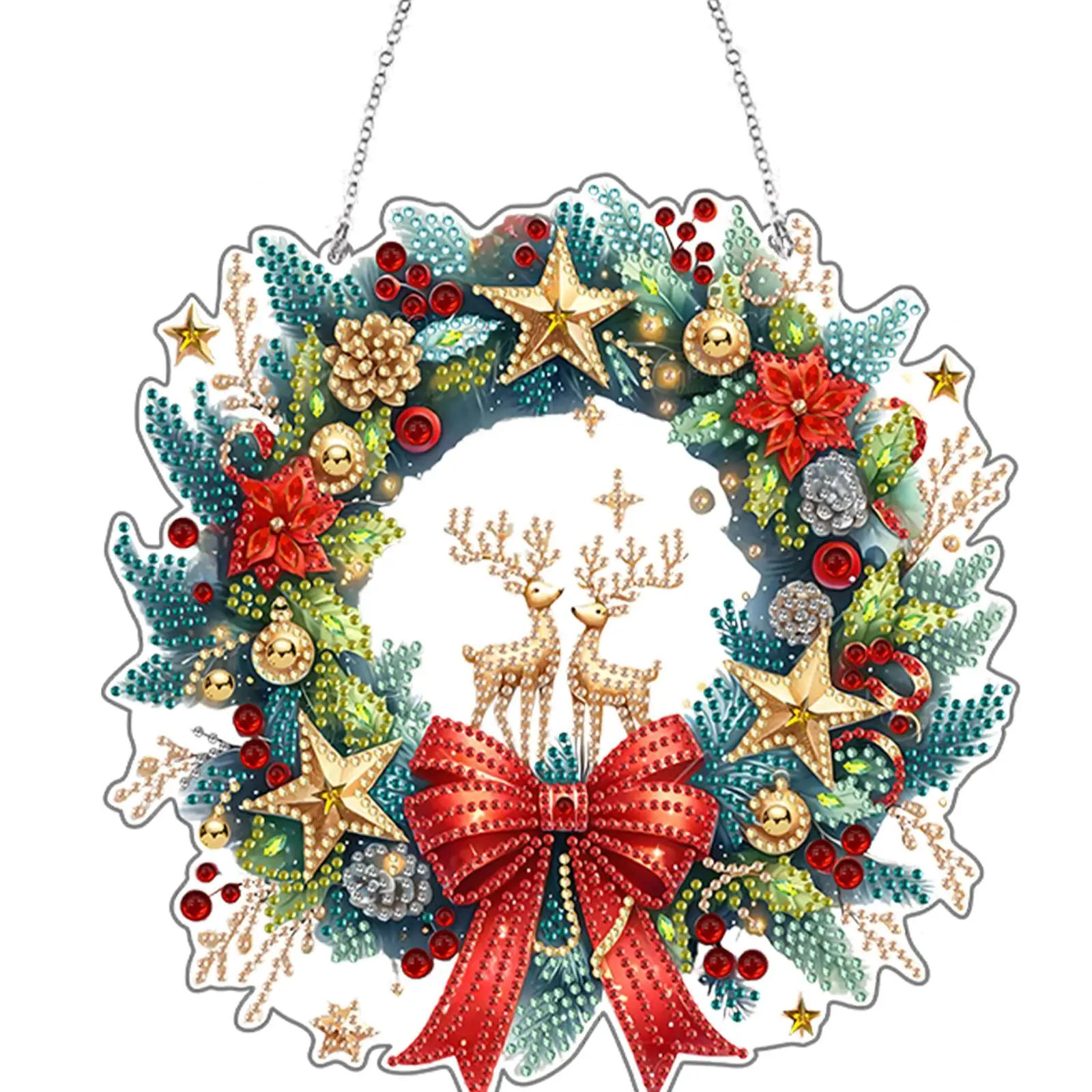 

2D Flat Garland DIY Acrylic Rhinestone Diamond Art Window Pendants Door Decor