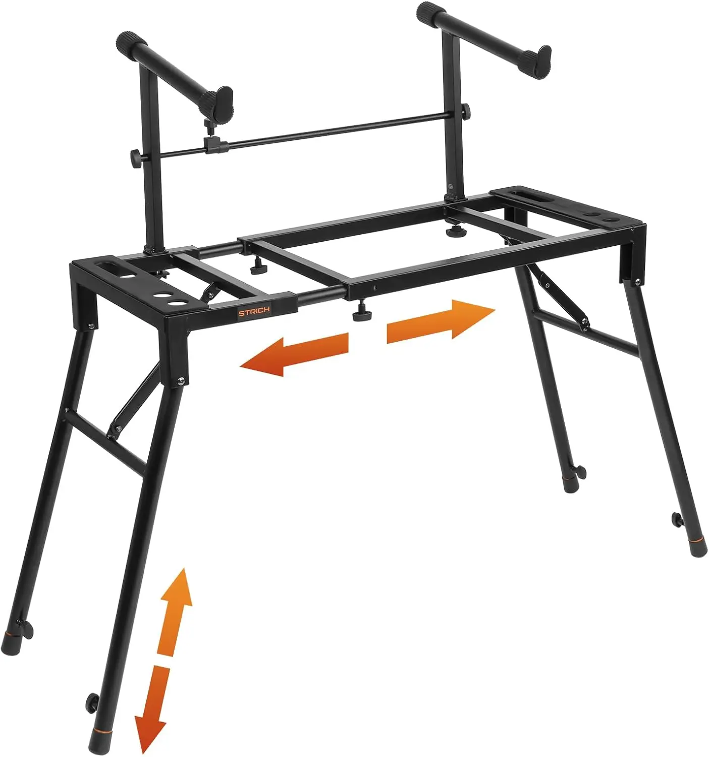 

Adjustable Dual-Tier Keyboard Stand for 54-88 Key Digital Pianos - Portable & Sturdy Music Equipment Support