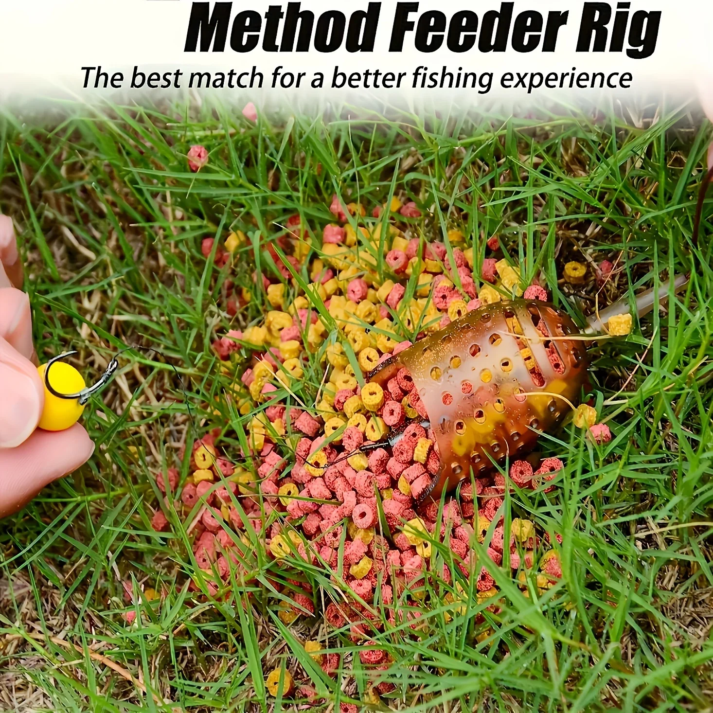 منصات تغذية الطريقة مع خطافات كرنك من الفولاذ المقاوم للصدأ، تتميز بخطافات شائكة وقابلة للتعديل بمقاسات 6، 8، 10، 12 لصيد سمك الشبوط #5