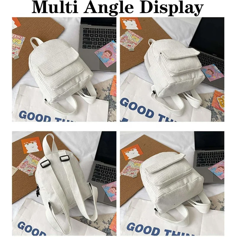 سروال قصير صغير للنساء والفتيات، حقيبة ظهر صغيرة كاجوال أنيقة وجذابة (النمط 2، بيج) #5