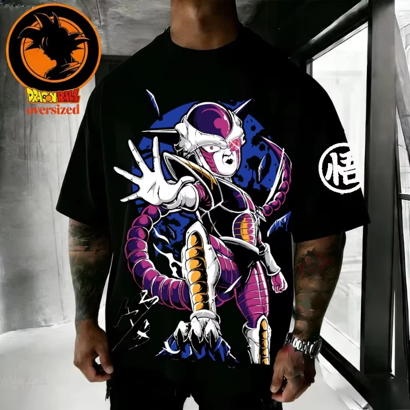 Japanese Anime Dragon Ball Frieza Retro Printed T-shirt Men's and Women's T-shirt Men's Top Sports T-shirt 2026 Summer New Tee