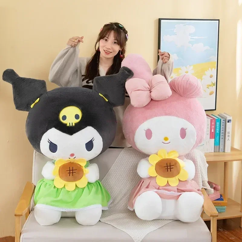 

65cm Sanrio Kuromi My Melody Plush Doll DY Sunflower Series Plush Toys Pillow Room Decoration Dolls Children Birthday Gift 28cm