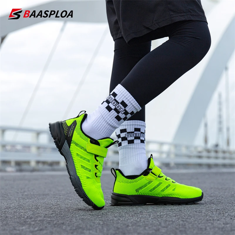 Baasploa New Kids Running Sneakers Lightweight Sport Shoes for Kids Breathable Mesh Walking Tenis Shoes for Boys Free Shopping