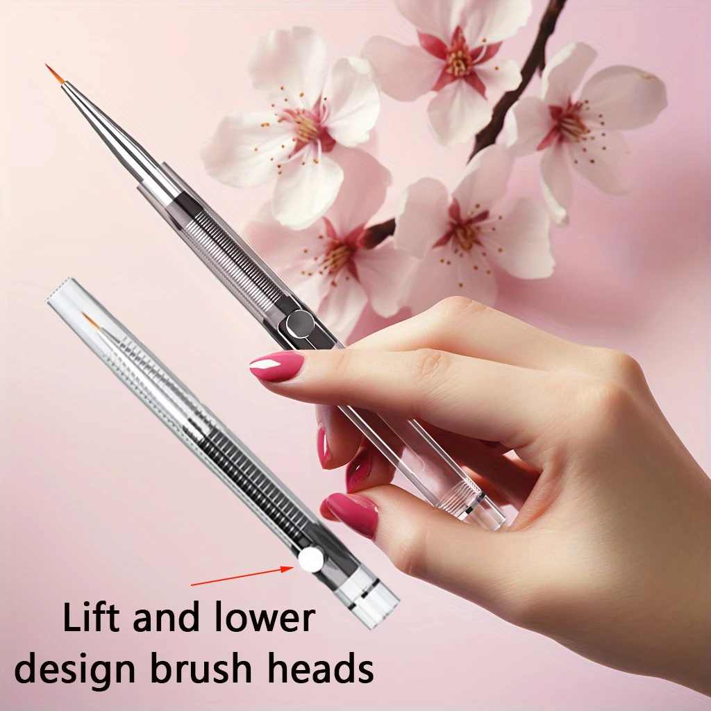 

Пружинная телескопическая кисть для дизайна ногтей, съемная и телескопическая кисть, легко хранить, подходит для маникюрных салонов.