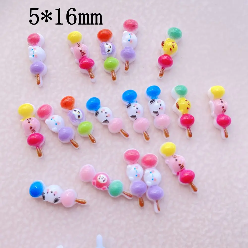 50Pcs New Cute Resin Cartoon Colorful Lollipop Flat Back  Ornament Jewelry Making Manicure Hairwear Accessories