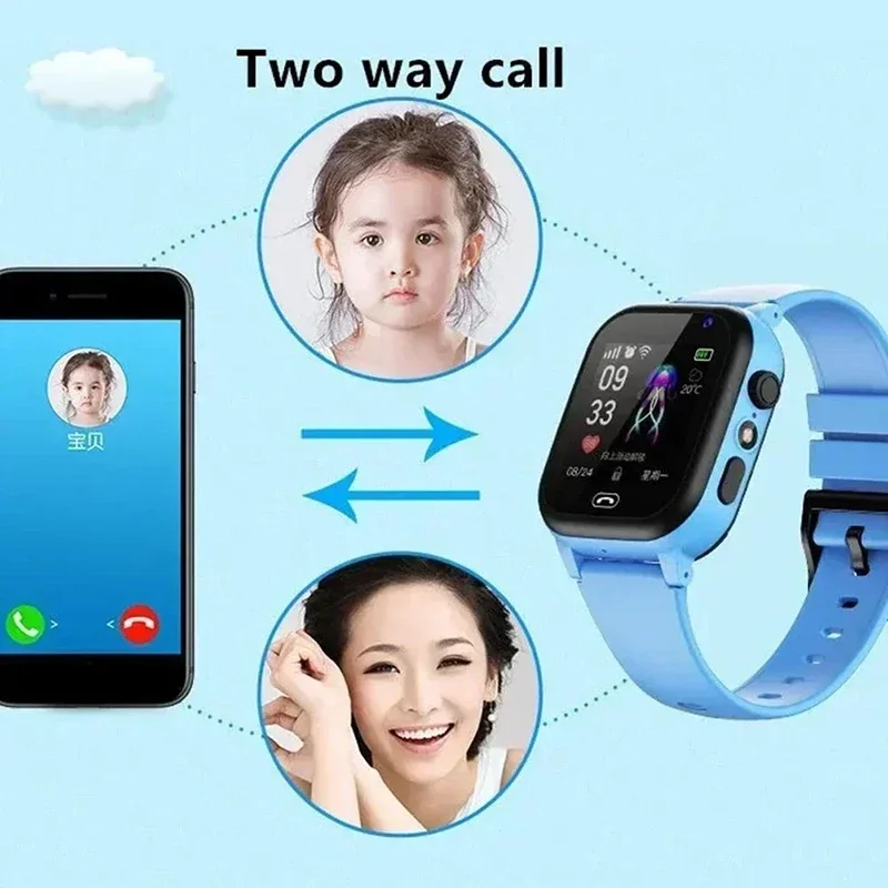 Xiaomi Kids 4G Смарт-часы GPS Местоположение Видеозвонок SIM-карта SOS Детские умные часы с камерой Водонепроницаемые обновленные часы для мальчиков и девочек