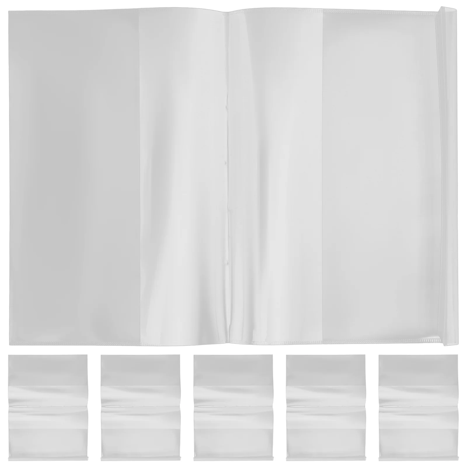 10Pcs Clear Book Cover Adjustable Transparent Protector for Soft and Hardcover Books Easy to Wipe Clean Book Cover