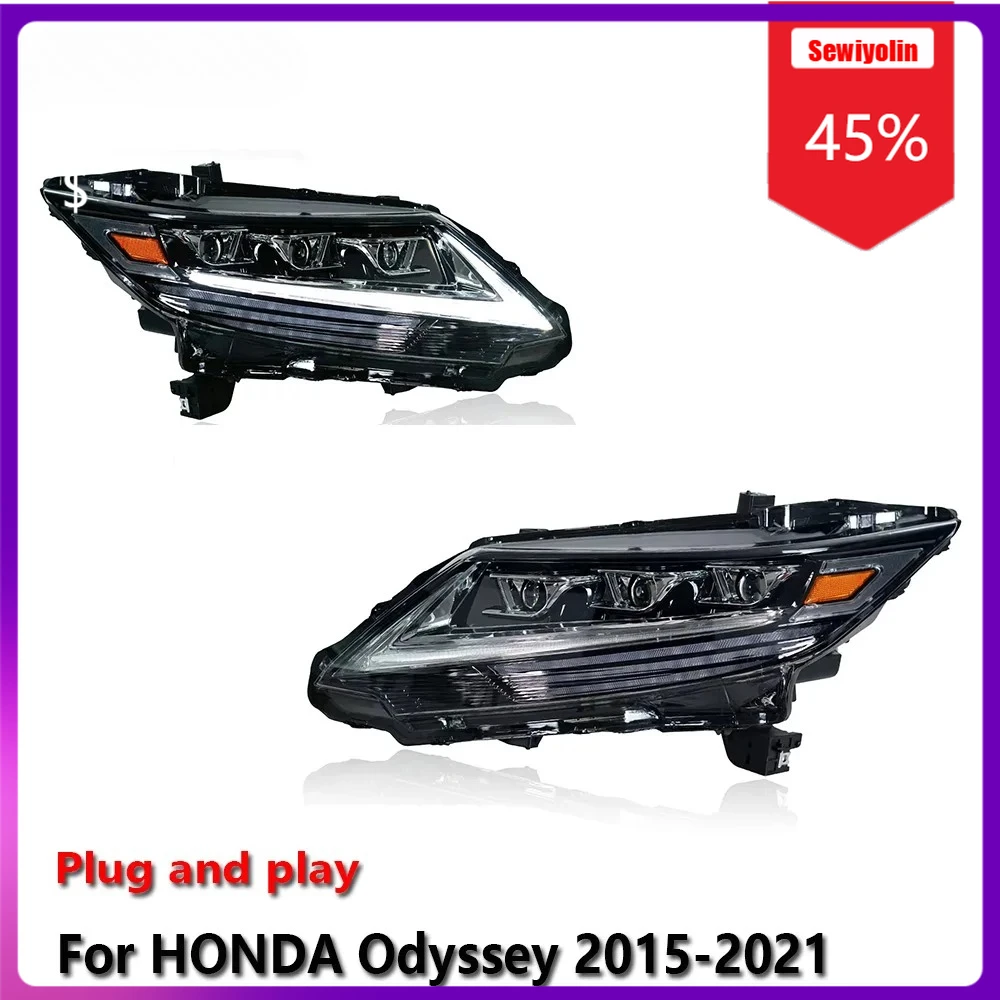 

Sewiyolin Car LED Lamp Headlight Assemblies For HONDA Odyssey 2015-2021 Fog DRL Brake Turn Signal Lamp