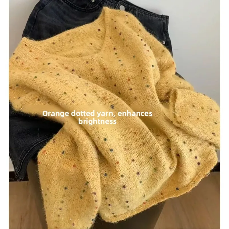 

2025 Autumn Winter New Sle College Sle Knitted Sweater Women's round Ne ular Internet Knitted irt Versatile All Match