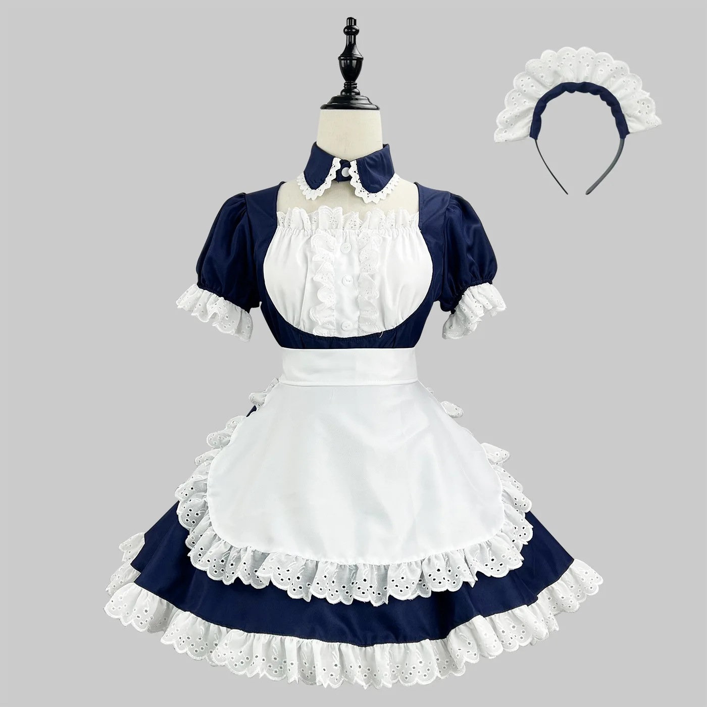 Mulheres Maid Outfit Anime Vestido Longo Preto E Branco Vestidos Japonês Bonito Lolita Vestido Traje Cosplay Café Avental Festa Traje