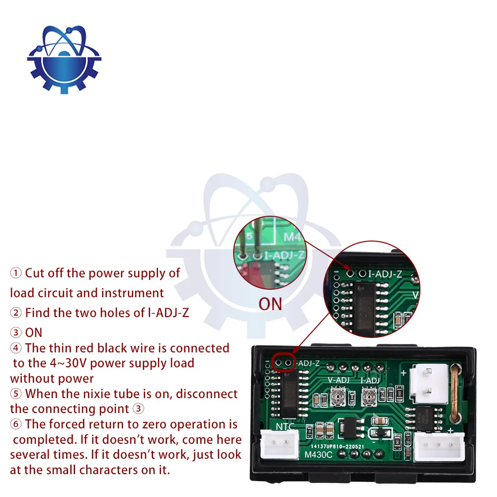 DC4-30V 10A電圧電流パワー温度メーターLEDディスプレイパネルNTC温度センサーレギュレータ電流メーターテスター付き