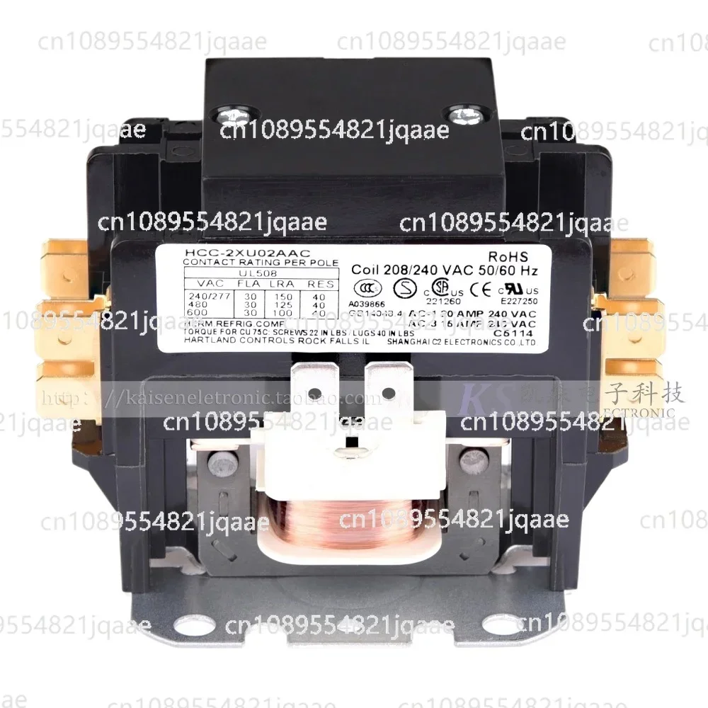 208V-240V 30A HCC-2XU02AAC Bipolar, Bipolar Air Conditioning Heat Pump Ice Machine AC Contactor
