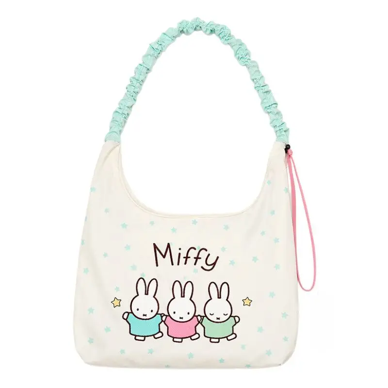Cartoon Kawaii Miffy Canvas Bag Embroidery Large Capacity Commuting Not Shoulder-stretching Storage Wear-resistant Versatile New