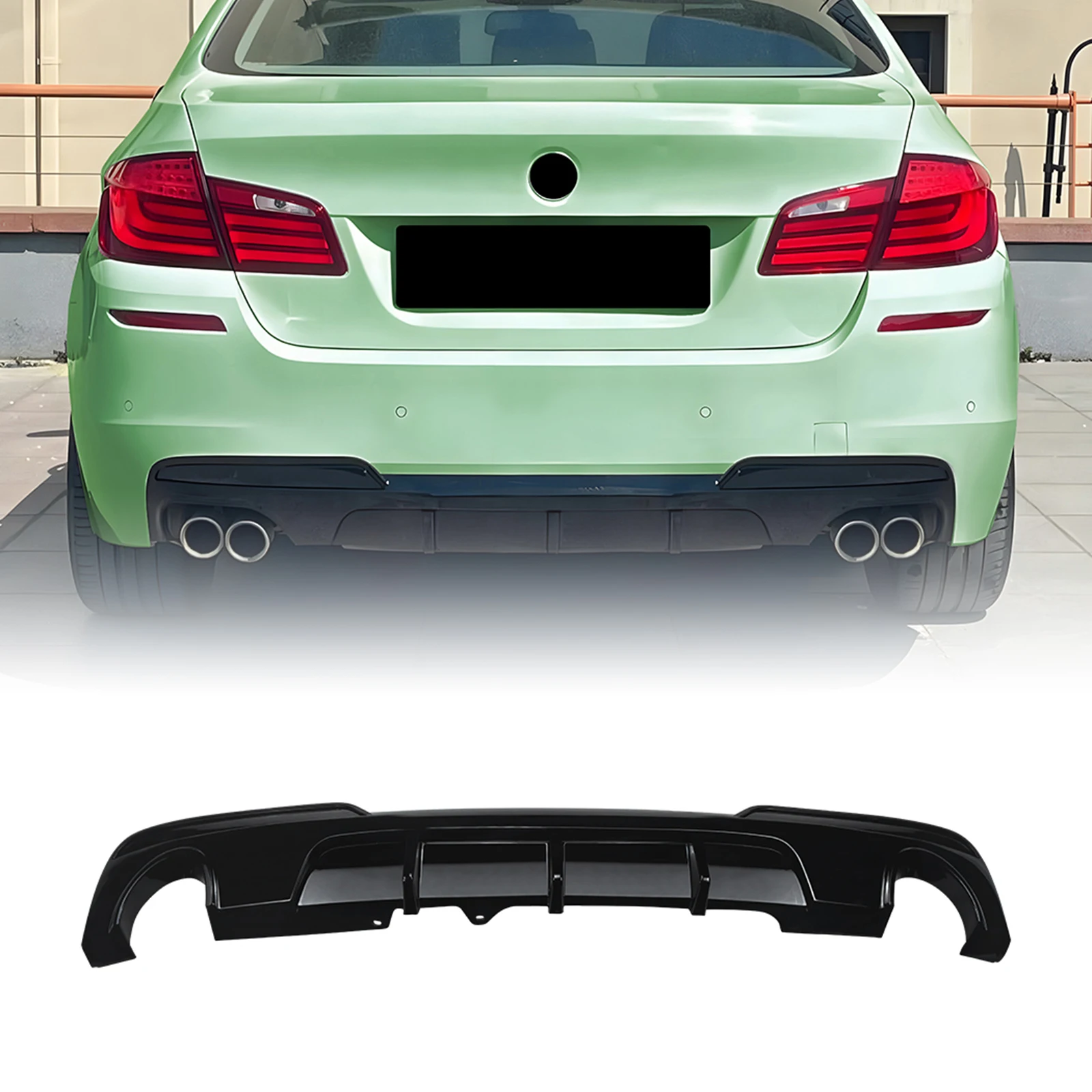 Heckmanschette untere Spoiler-Splitter-Schutz-Heckstoßstangen-Diffusorlippe für 2011–2017 BMW 5er F10 F11 528i 535i 550i M Sport M-Tech