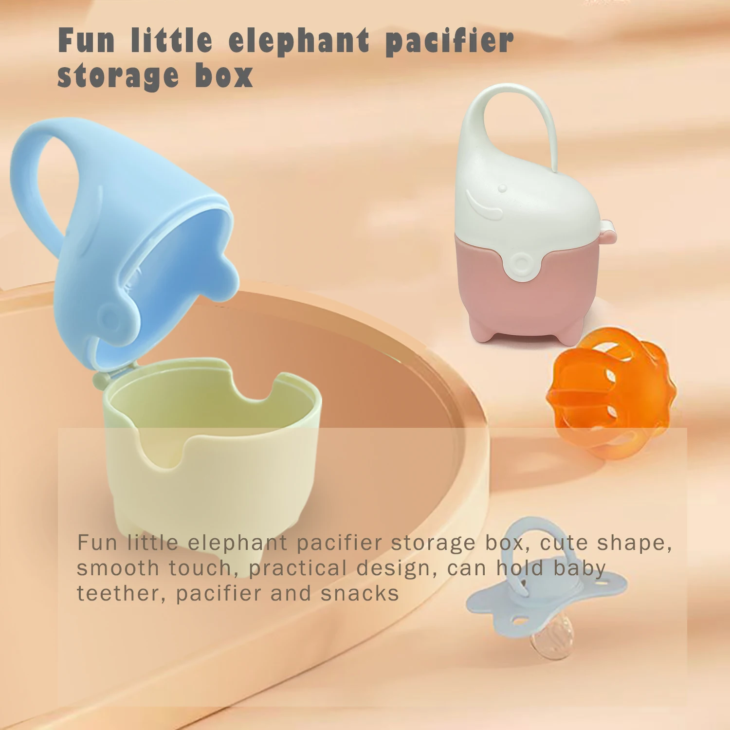 New Elephant Design Dustproof Pacifier Holder PP Baby Nipple Container