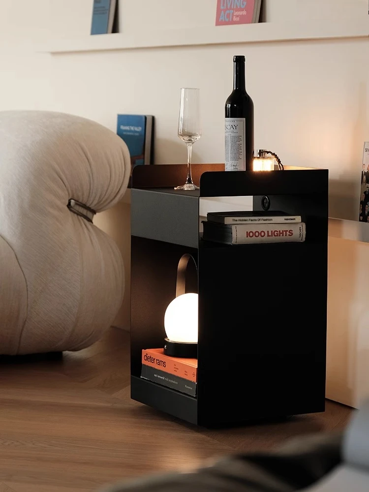 Nordic sofa side few, home bedroom Internet celebrity bedside table, movable cart storage side cabinet