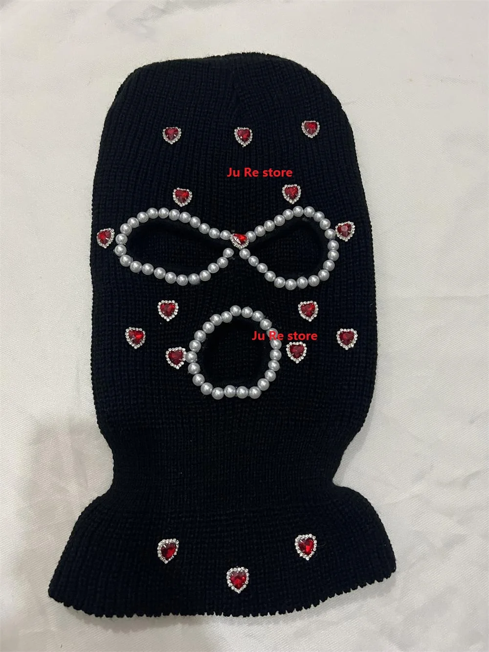 Personalisierte Hip-Hop-Rock-Strickpullover-Mütze für Männer und Frauen, DIY Love, Red Diamond Pearl, Spicy Girls Street Fashion – Detail 4