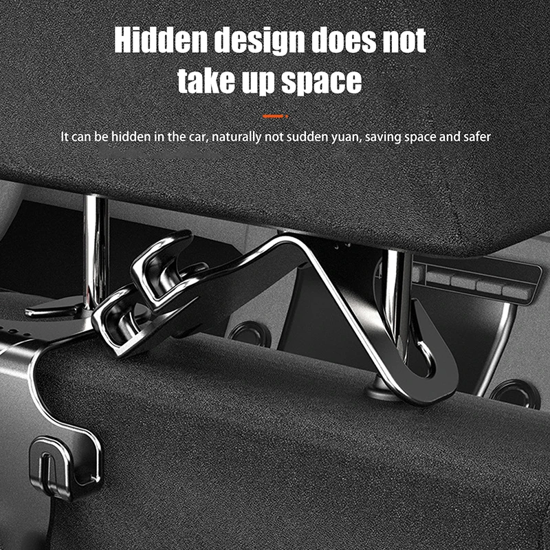 1Pc Black Car Seat Headrest Hook Hanger Storage Organizer Universal For Handbag Purse Coat Fit Universal Vehicle Car Holder