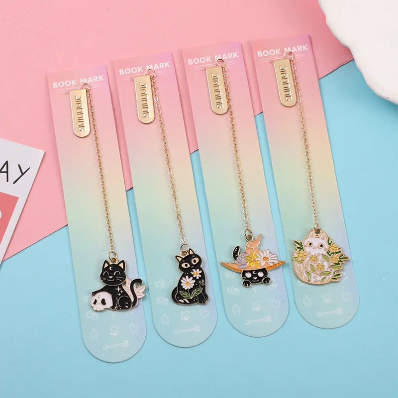 

2 шт., закладка с рисунком черно-белого кота, креативная металлическая изысканная книжная отметка, папка для страниц, студенческие принадлежности, портативные канцелярские принадлежности для чтения