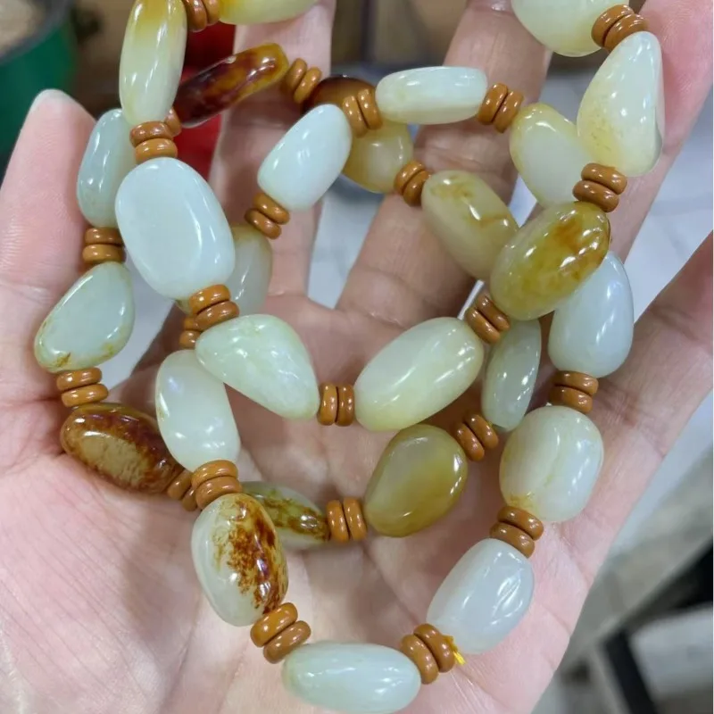 سوار خرز من مادة البذور الطبيعية الجديدة مع الجلد، مناسب لكل من الرجال والنساء #3