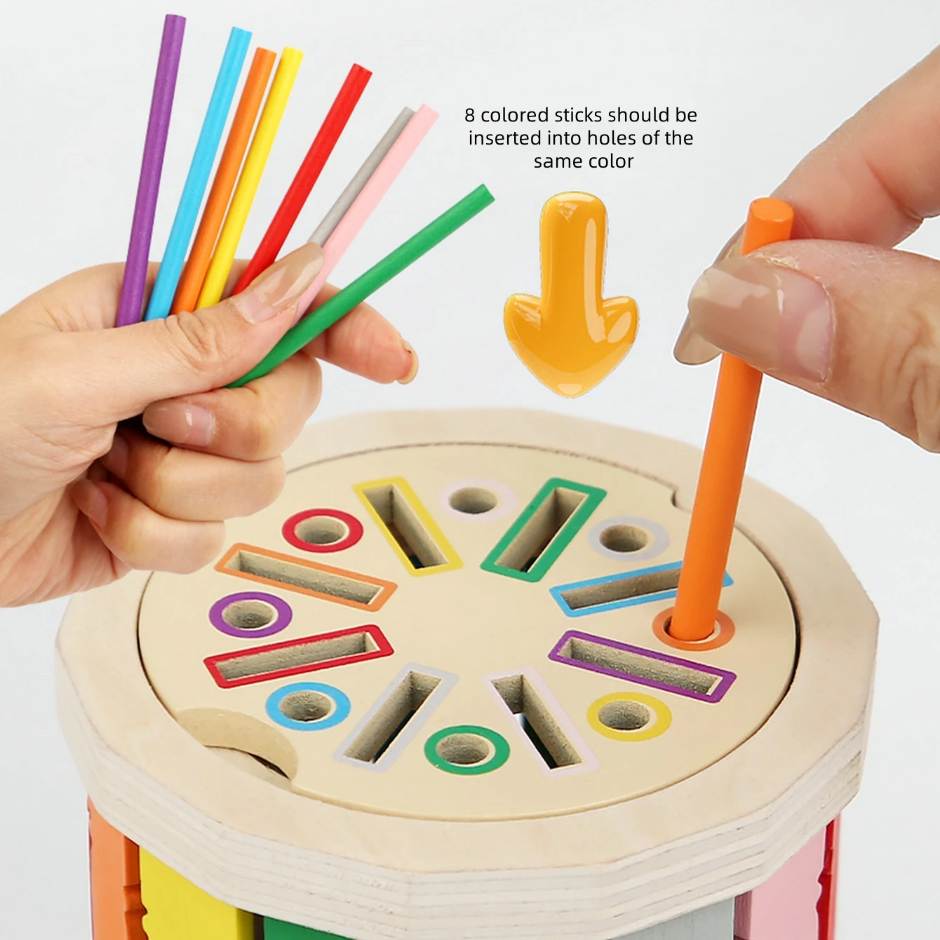 Seau de Classification de forme de couleur Montessori pour enfants, tasse de Classification pour bébé, exercice de mouvement fin, jouets en bois pour éducation précoce
