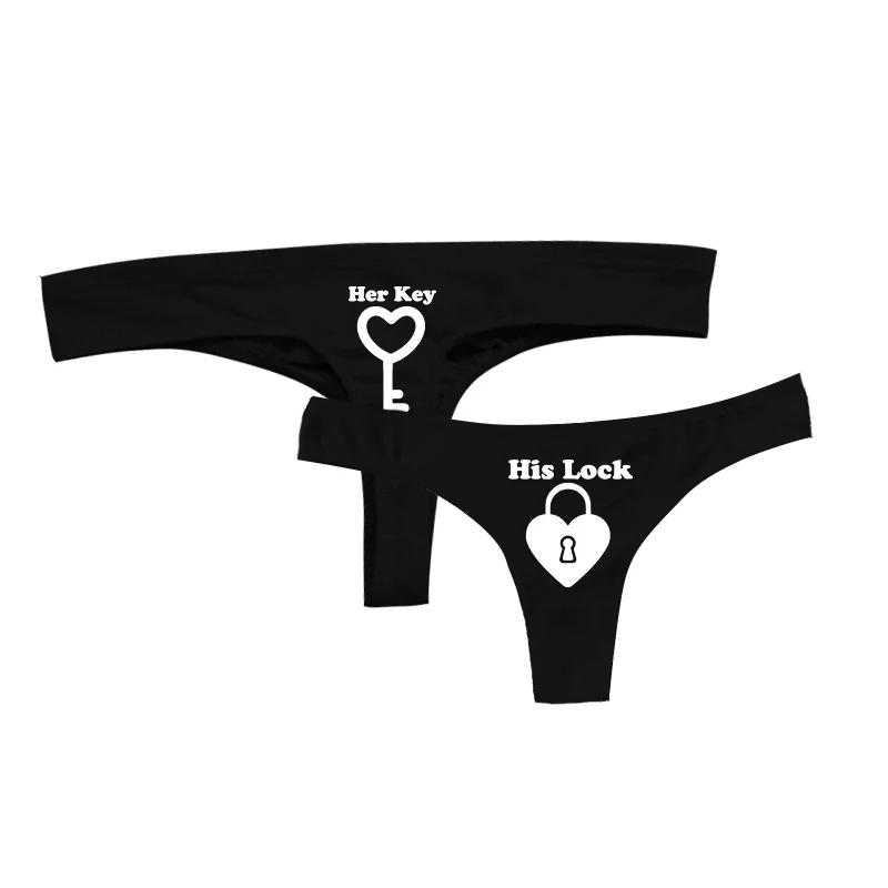 Sexy Couple Lovers Thongs G String Underwear Cute Cartoon For Men Women G String Cotton Panties Couple Panties Set