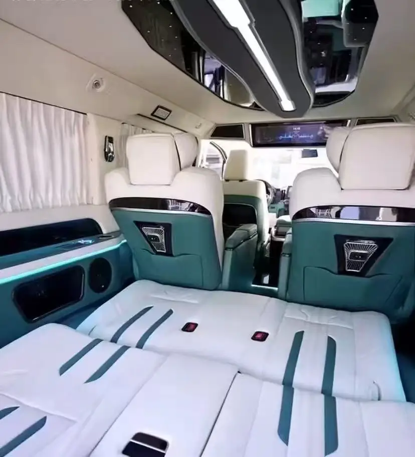 Hiace Complete Interior Upgrade Kits Integrated Ceiling Light Cockpit with Massage Seat Side Wall Trim Window Frames