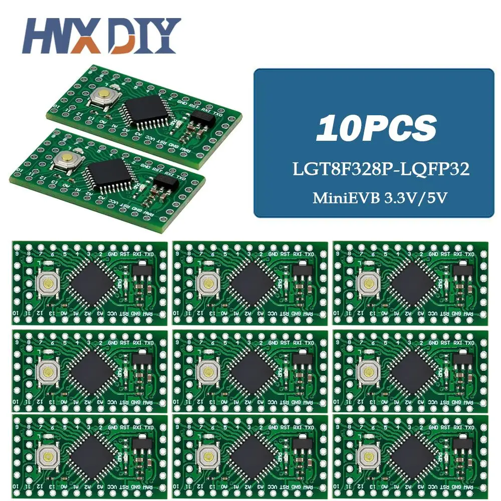 1-10pcs LGT8F328P LQFP32 MiniEVB 3.3V / 5V Substitui Pro Mini ATMEGA328P Totalmente Compatível Para Arduino USE HT42B534-1 Driver