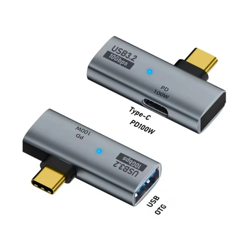 

2 in 1 USB Type-C OTG Adapte PD100W USB 3.2 10Gbps Data Transfer Adapter Charging Adapter Converter for iPhone MacBook Laptop