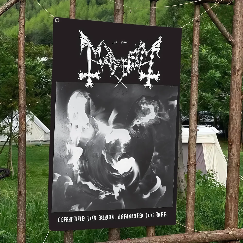 Band M-MayhemS Command for Blood Command for War flag Party Decoration Art Picnic Home Hanging Camping Outdoor Party Banner