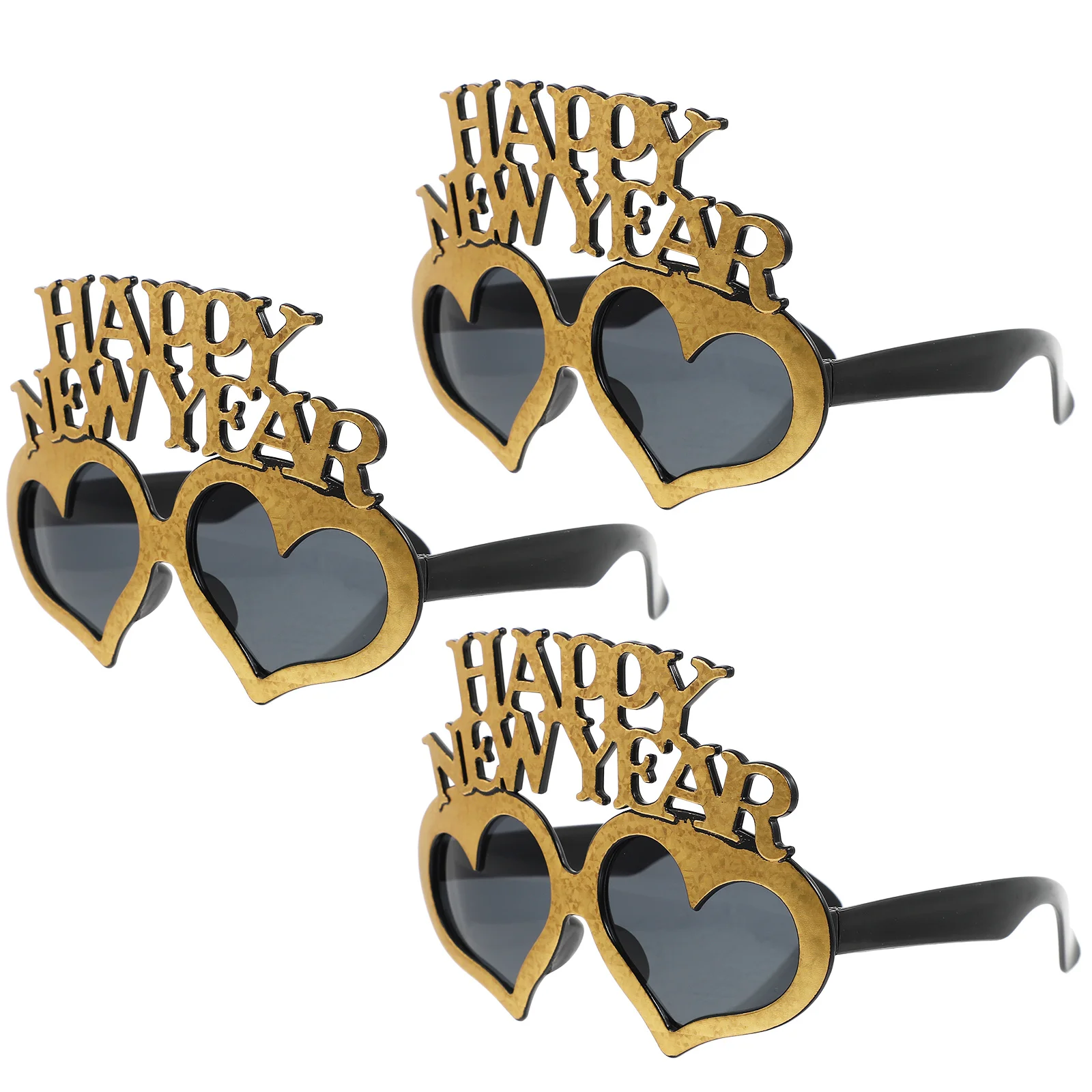 

3Pcs Party Eyewear Happy New Year Design Fun Photo Props Use Party Glasses New Year Glasses Prom Eyeglasses