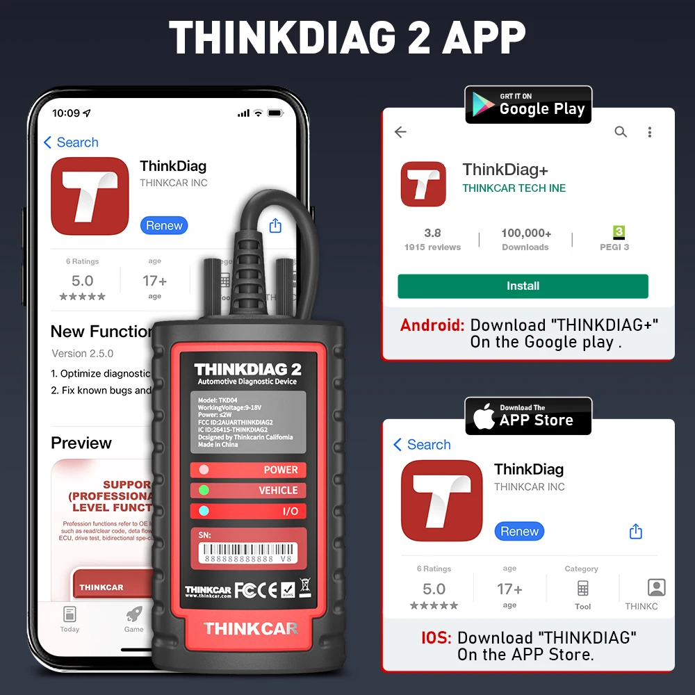 ThinkDiag 2 ALL Software 1 Jahr Kostenlose Aktualisierung Auto-Diagnosetool Unterstützt CAN FD ECU-Codierung Aktiver Test 16 Reset-Funktionen OBD2-Scanner – Detail 19