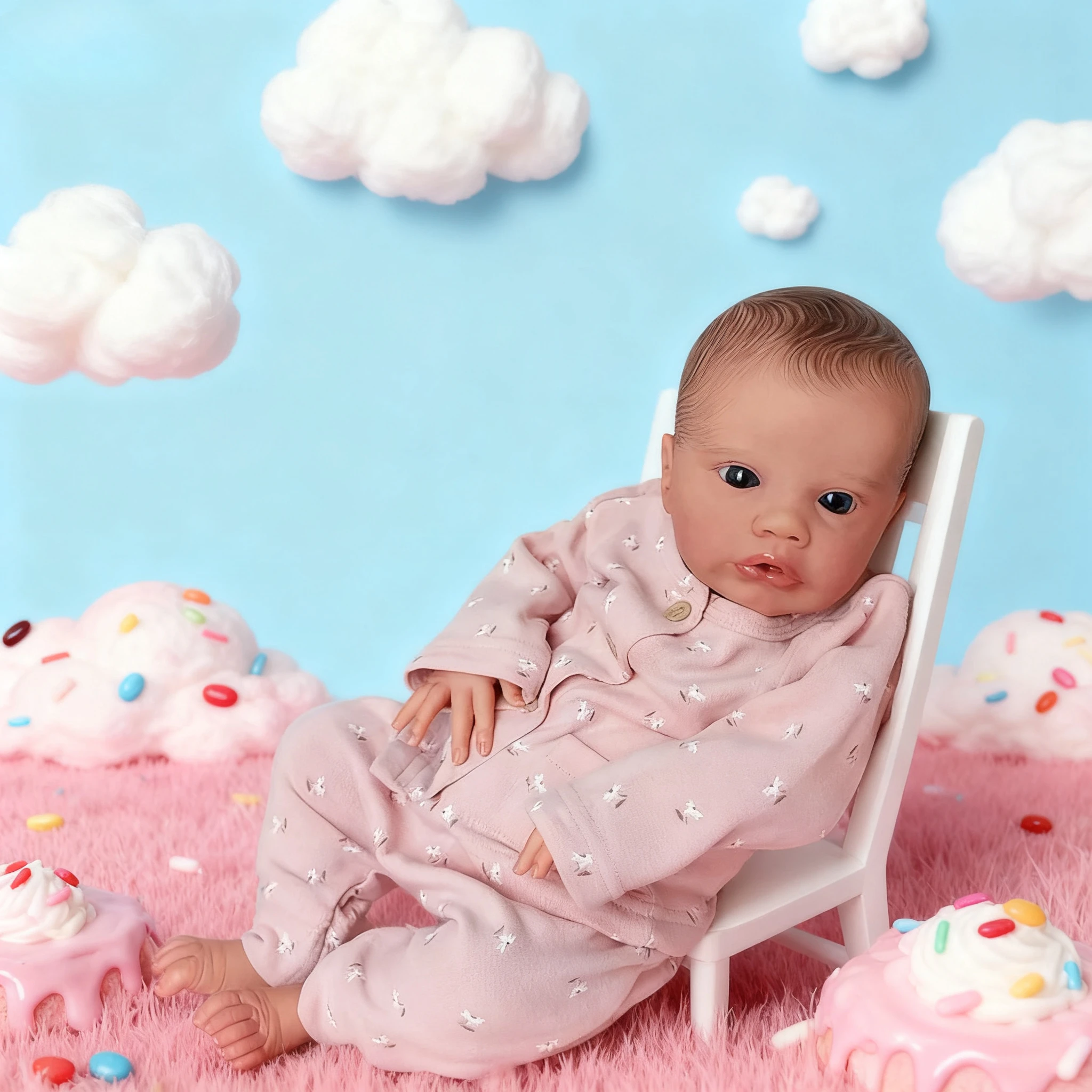 NPK 18''3D Painted Skin Visible Reborn Baby Primrose Awake Cotton Body Lifelike Baby Collectible Lifelike Art Doll Gift