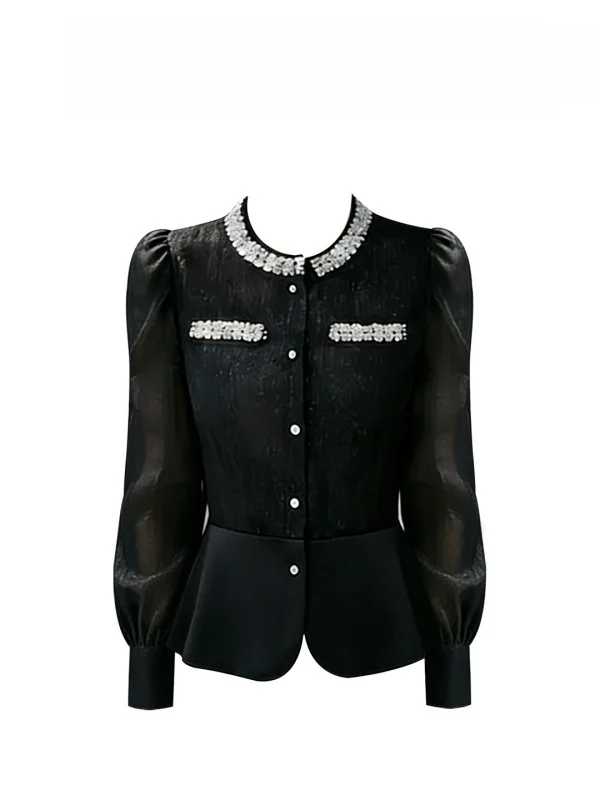 

Bla Slim Fit Hepburn Sle irt Women's Faion Spring Autumn New Arrival Versatile ort Size irt Top Luxury Sensation