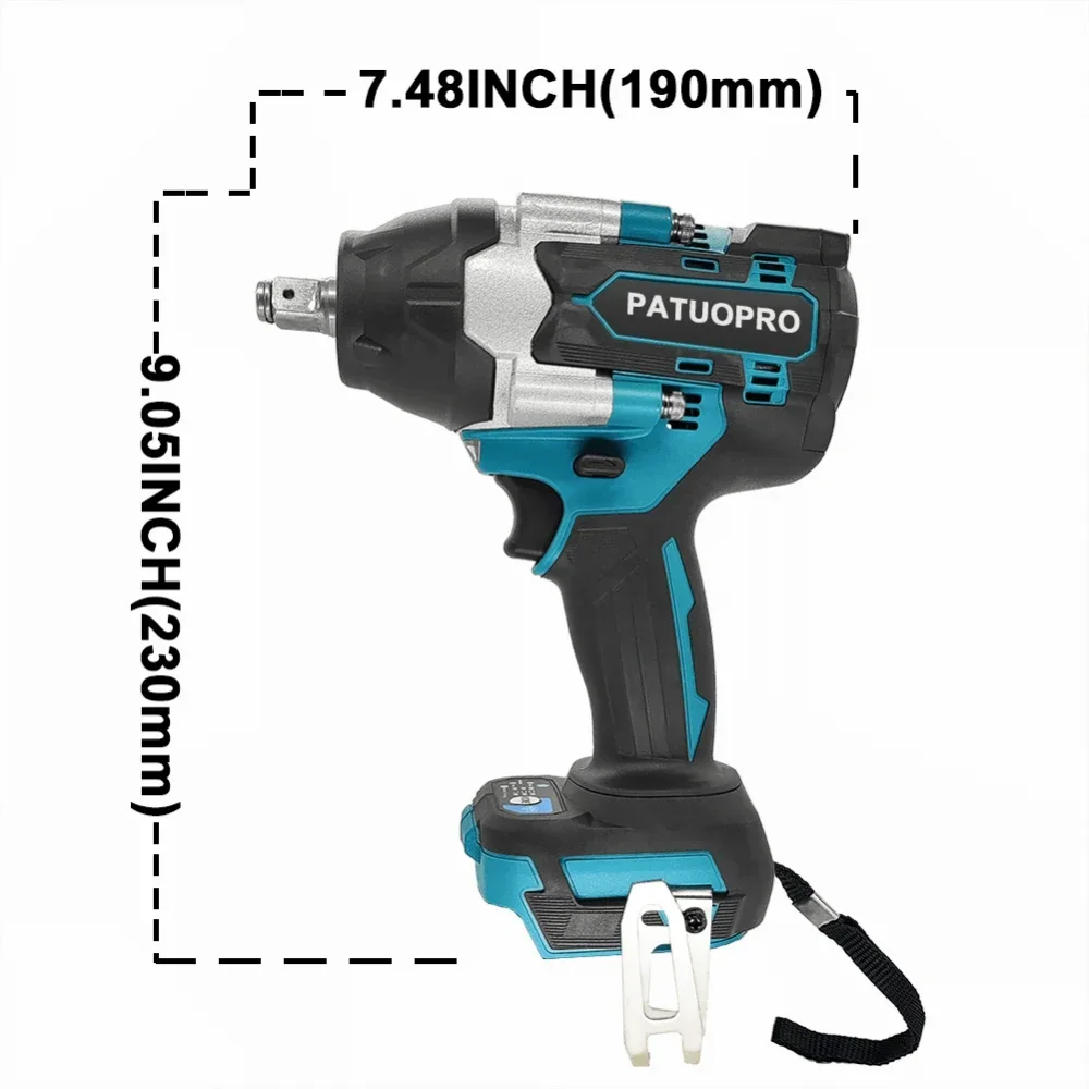 Imagem -03 - Patuopro 7001500n.m Chave de Impacto Elétrica sem Fio sem Escova Polegada Chave Elétrica Doméstica para Makita 18v Bateria sem Bateria