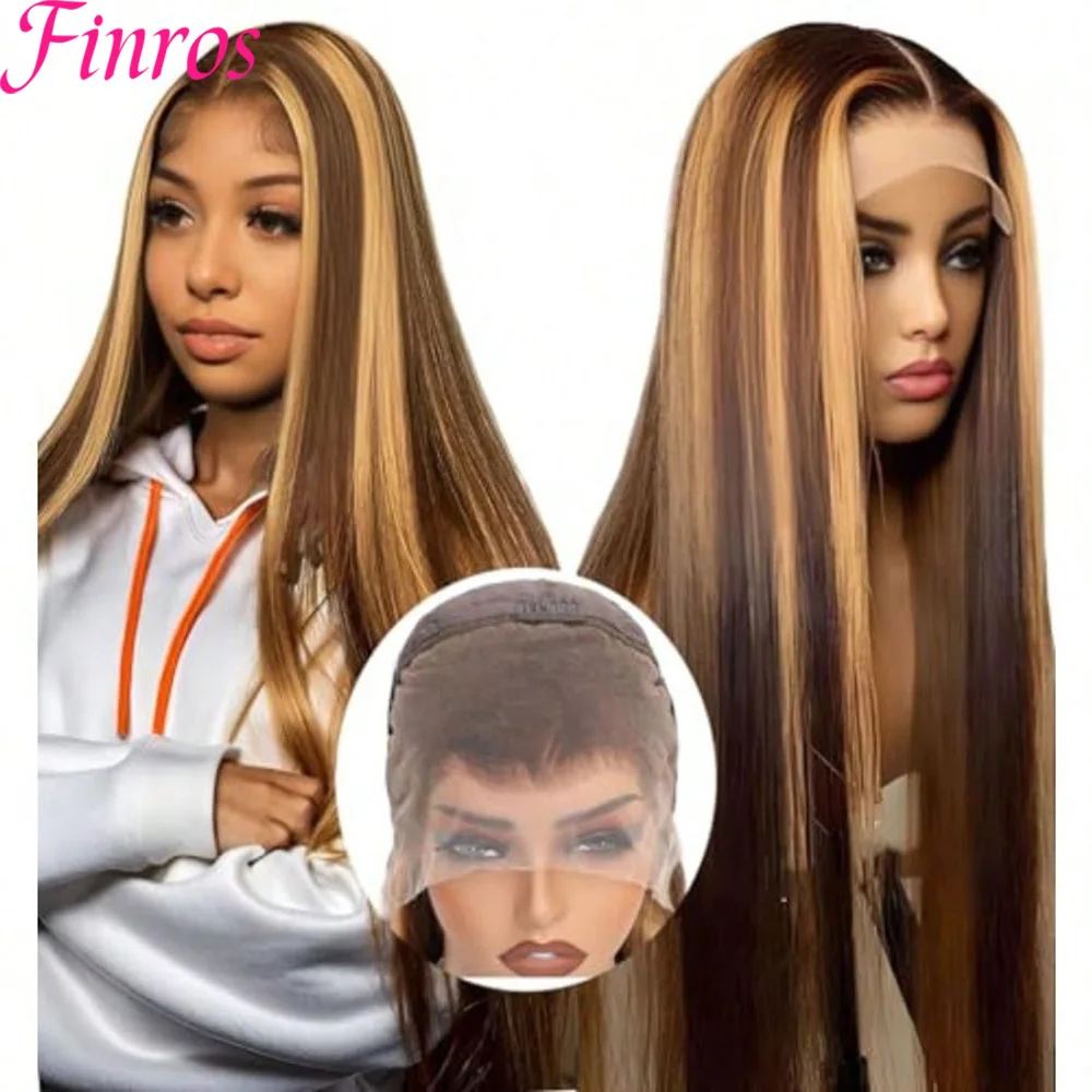 

Парик из натуральных волос 13X6 HD Highlight Lace Frontal с прямой прядью Highlight, прозрачный кружевной фронт 13X4, 100% натуральные волосы для женщин
