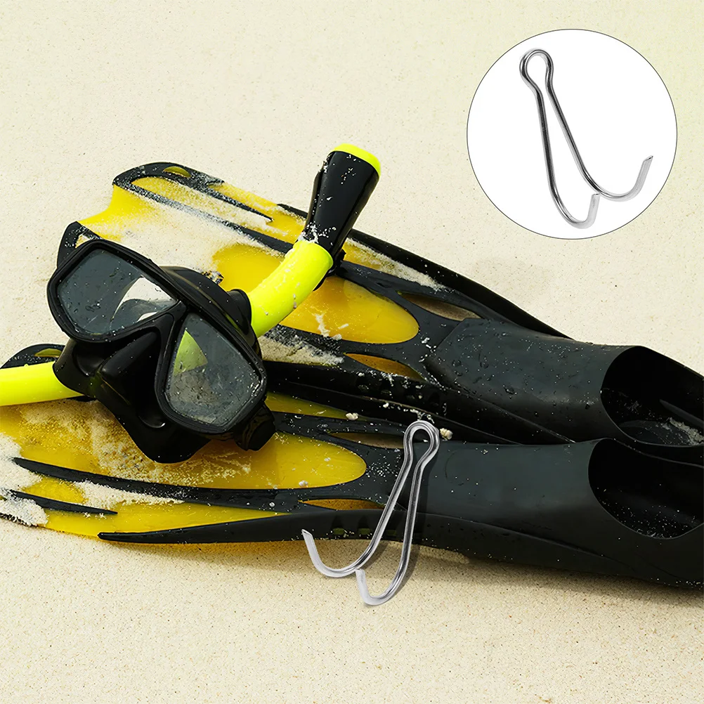 

2Pcs Stainless Steel Double Reef Hooks Reliable Scuba Diving Double Hook Portable for Drift Diving Marine Activities