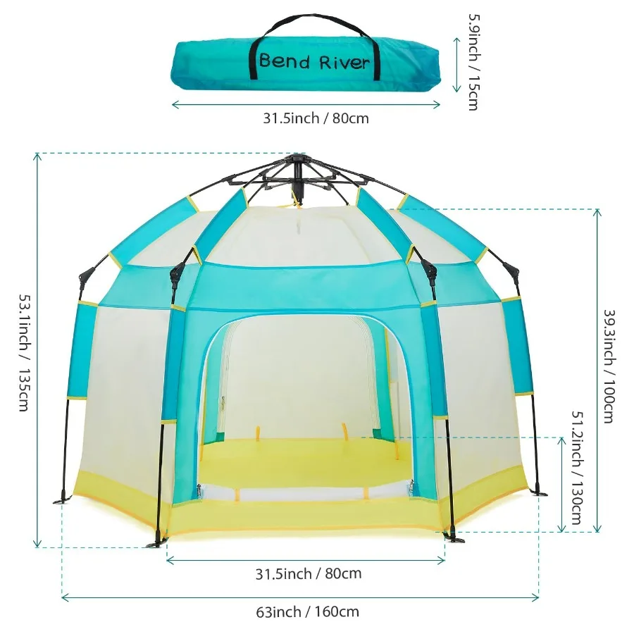 Portable Baby Playpen with Canopy for Indoor and Outdoor Use Foldable Mosquito Net Baby Beach Tent for Infants and Toddlers Lig
