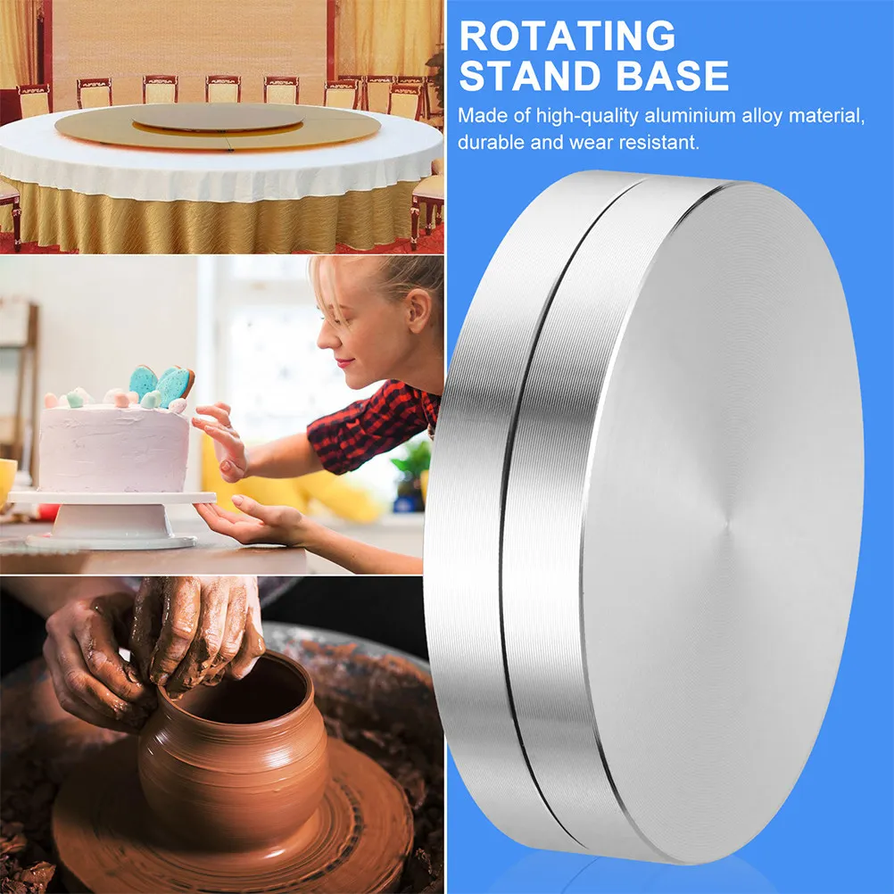 2Pcs Turntable Bearing High Quality Aluminum Alloy Stable Rotating Base Ideal for Cake Decoration Food Serving Turntable Base