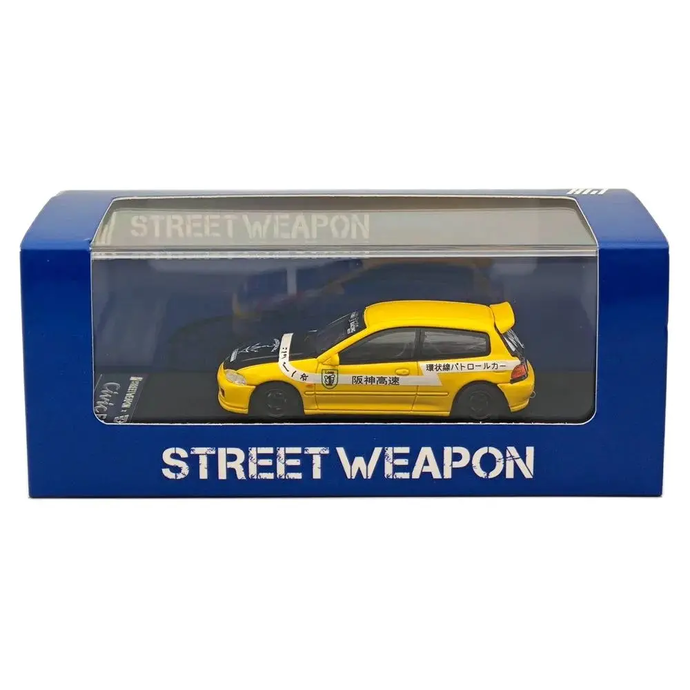 Street Weapon SW 1:64 for CIVIC Spoon EG6 Hanshin Expressway PATROL CAR Diecast Miniature Model Auto Toys Collection