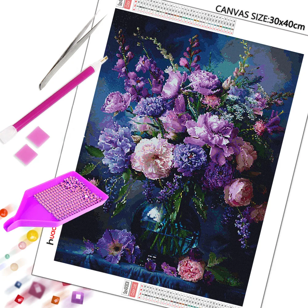 Huacan New Arrivals 2026 Diamond Painting Flower Vase Diamond Embroidery Complete Kit Handmade Gift