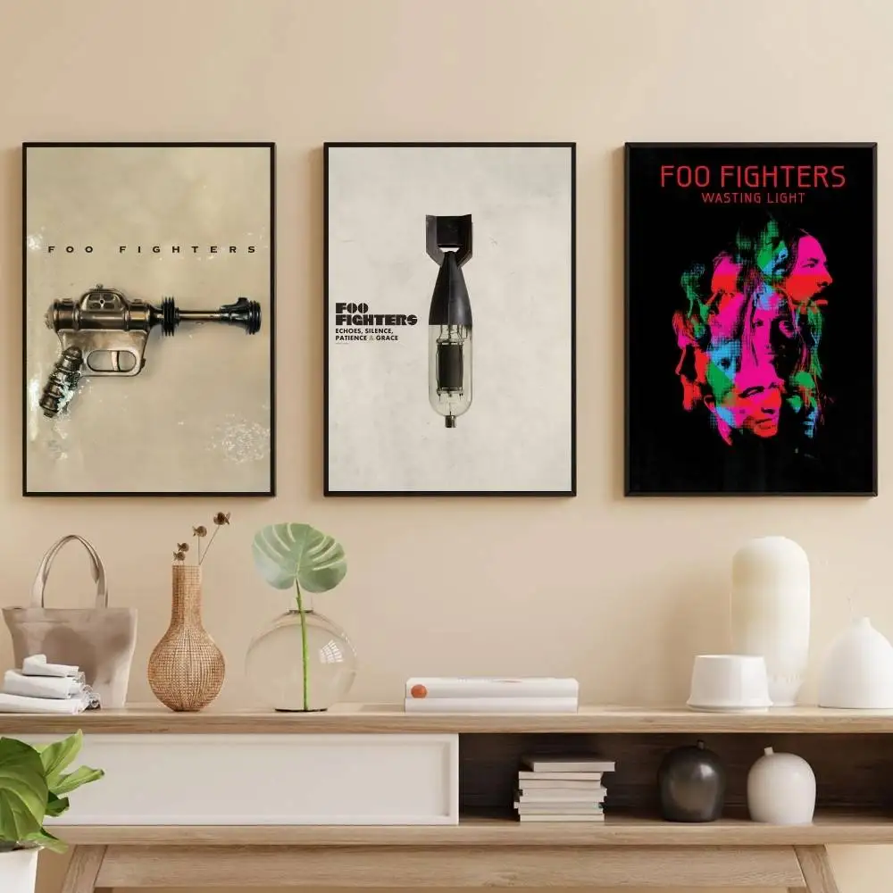 

F-Foo Band F-Fighters Poster Self-adhesive Art Waterproof Paper Sticker Coffee House Bar Room