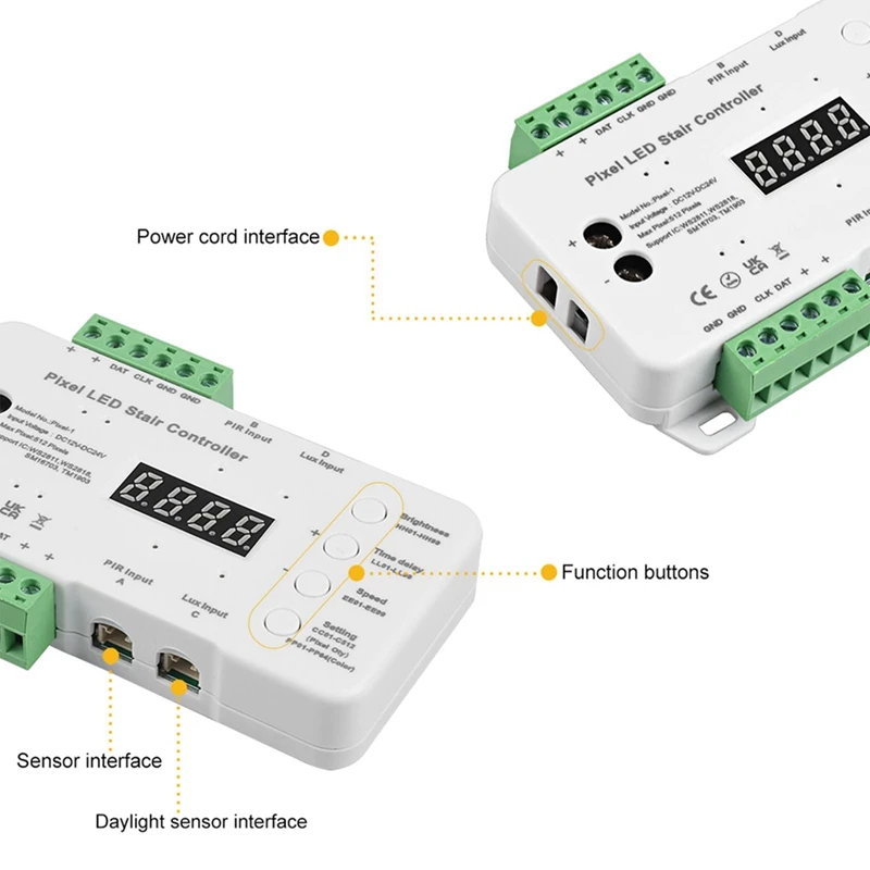 Motion Sensor LED Stair Pixel Lights Controller RGB LED Controller With Daylight Sensor Stair Lighting Controller Easy To Use