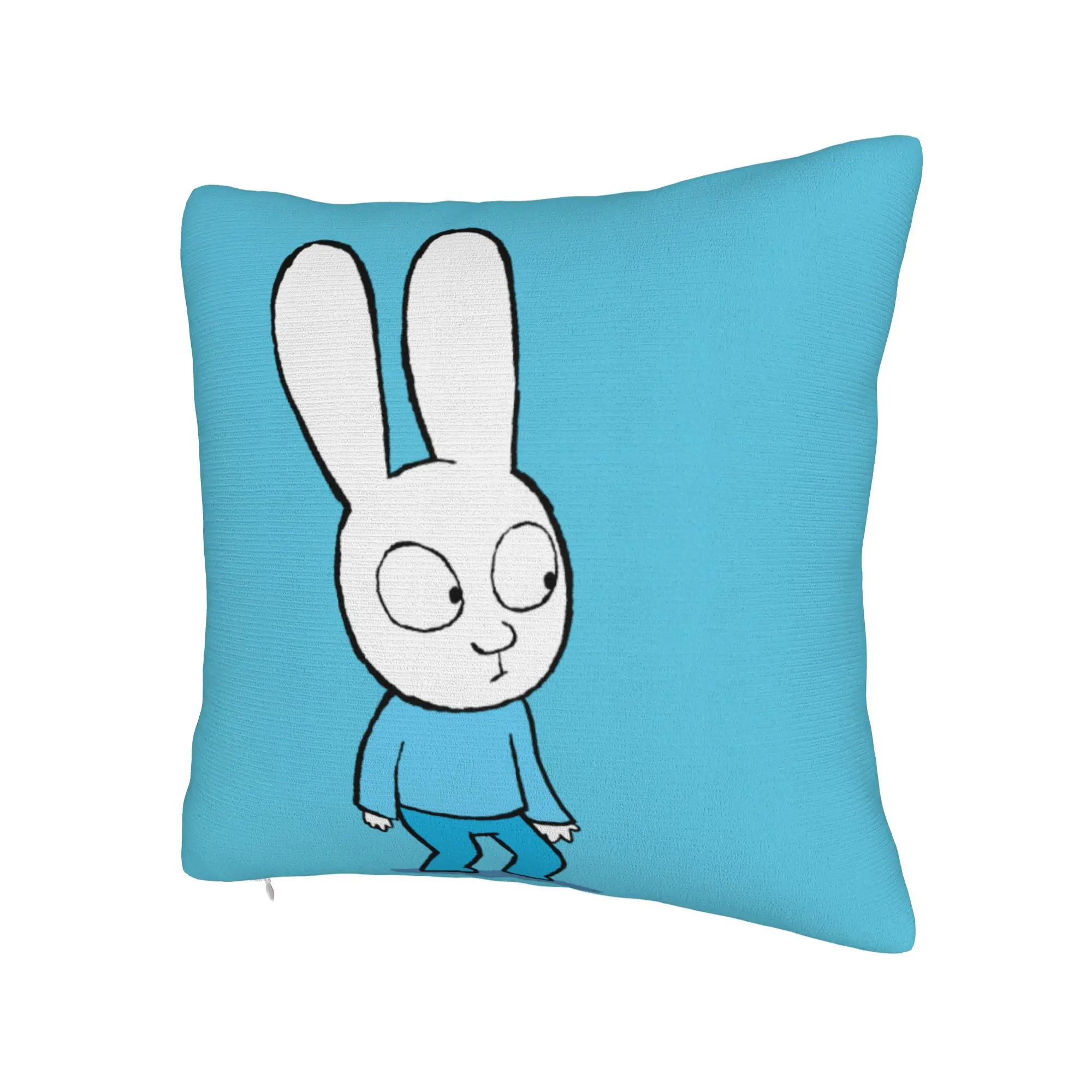 S-Simon Super Rabbit Pillow Cover  Cute Funny Pillow Case For Chair Sofa Home Decor Design Pillowcases Birthday Gift