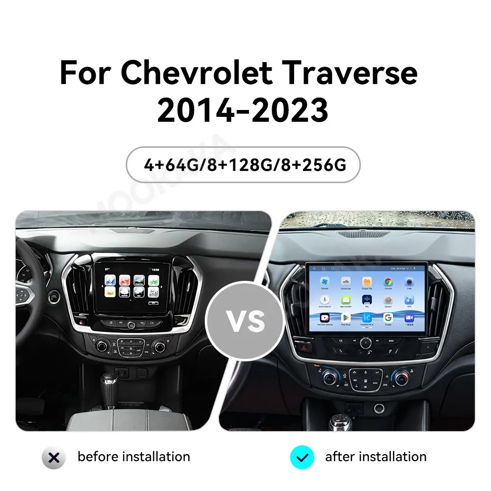11.6Inch 8+256G Android 13.0 Car GPS Navigation Stereo Radio Video for Chevrolet Traverse 2014-2023 Auto Multiemdia 4G WiFi RDS