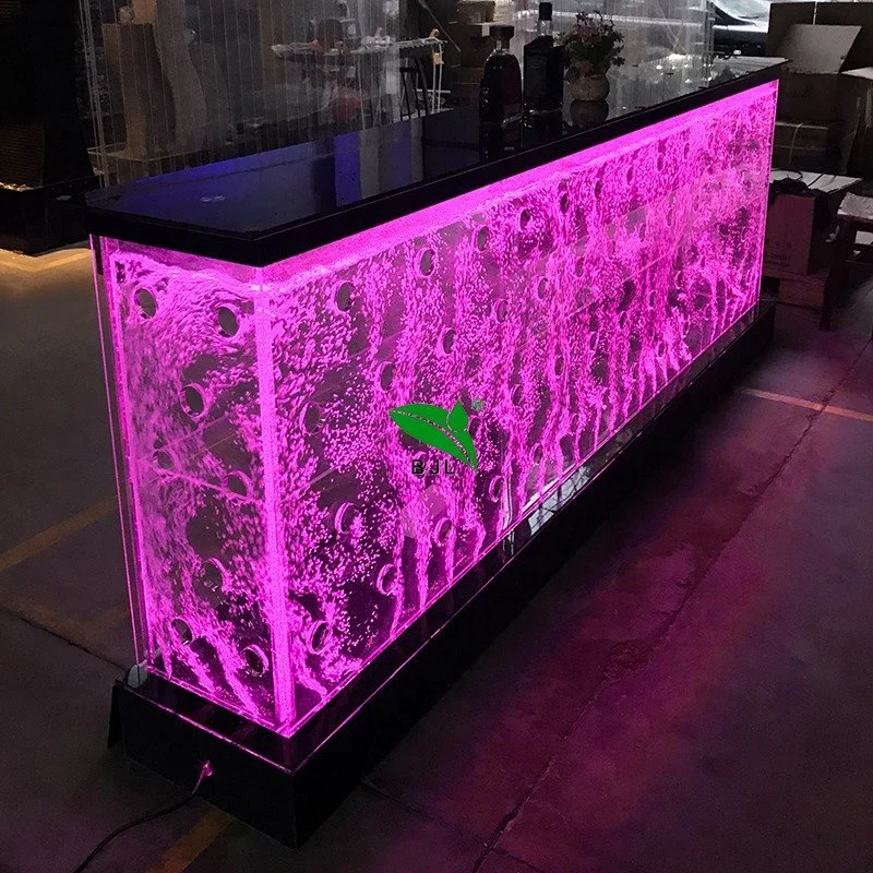 Custom, modern custom made LED acrylic aquarium bar counter design for night club